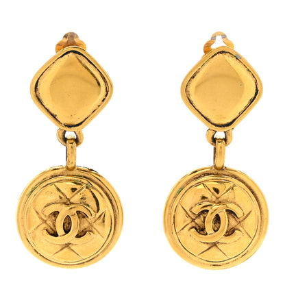Chanel CC Drop Clip On Earrings Gold 1 of 6