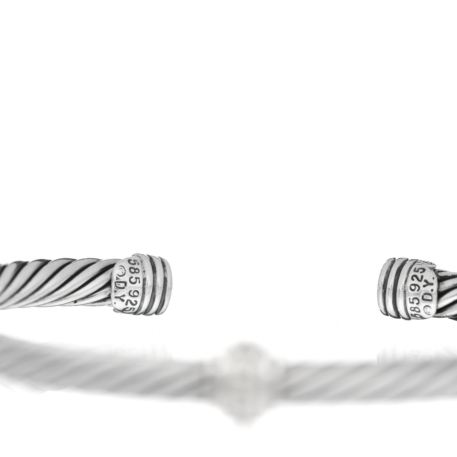David Yurman Sterling Silver 14K Yellow Gold 5mm Station Cable Bracelet 4 of 4