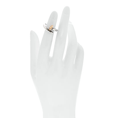 Chrome Hearts Sterling Silver 22K Yellow Gold Cross Ball Nail Ring 49 5 2 of 7