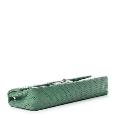 Chanel Lambskin Perforated East West Flap Green 4 of 10
