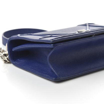 Christian Dior Grained Calfskin Small Diorama Flap Bag Bleu De Minuit 6 of 10