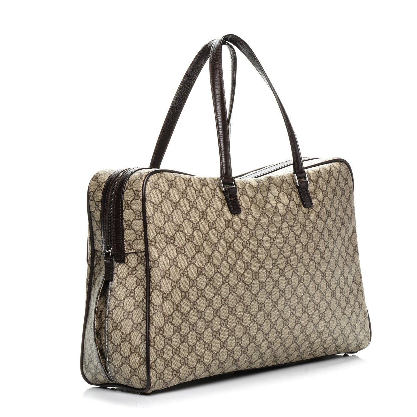 GG Plus Monogram Duffle Bag Dark Brown