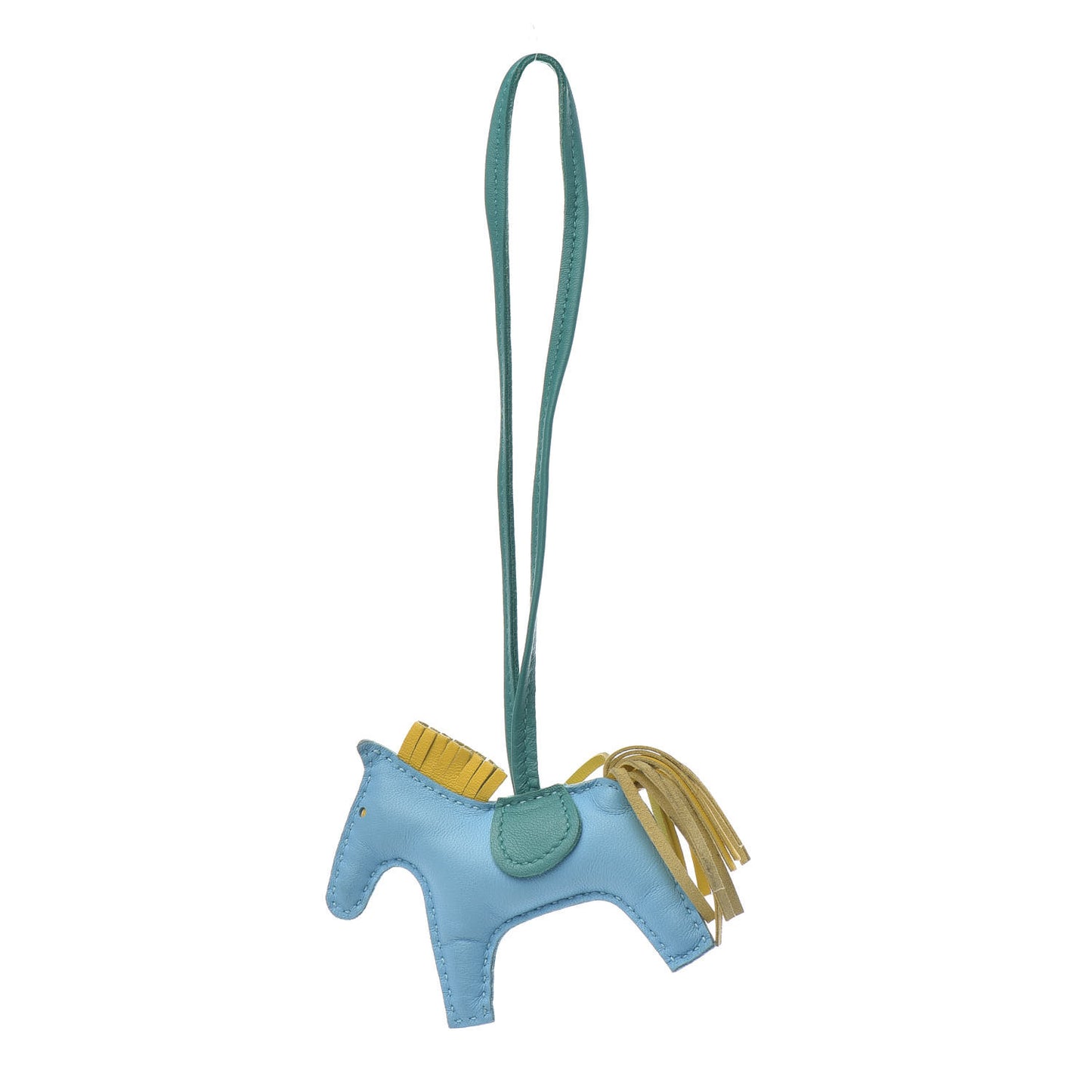 Milo Lambskin Grigri Rodeo Horse Bag Charm PM Celeste Jaune de Naples Vert Verone
