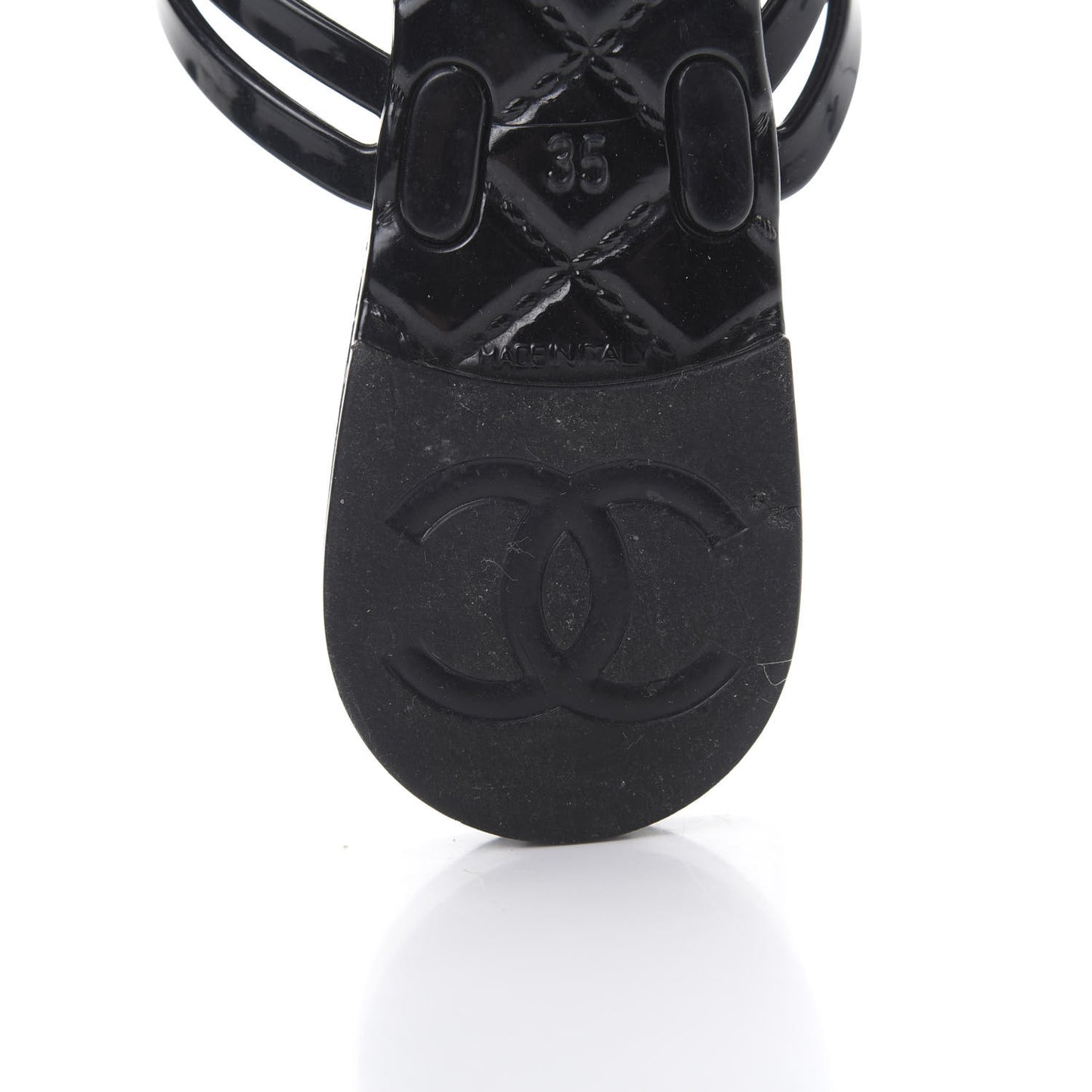 Jelly Camellia Thong Sandals 35 Black Ivory