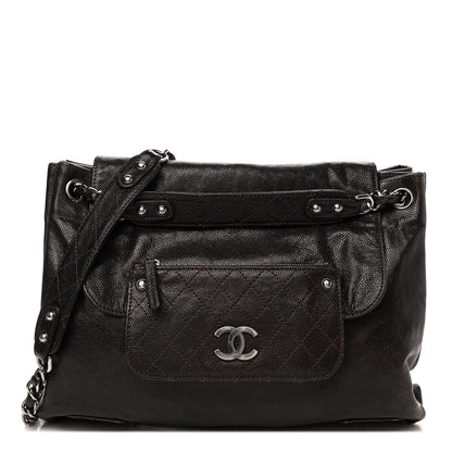 Chanel Glazed Caviar Pocket In The City Tote Brown 1 of 6