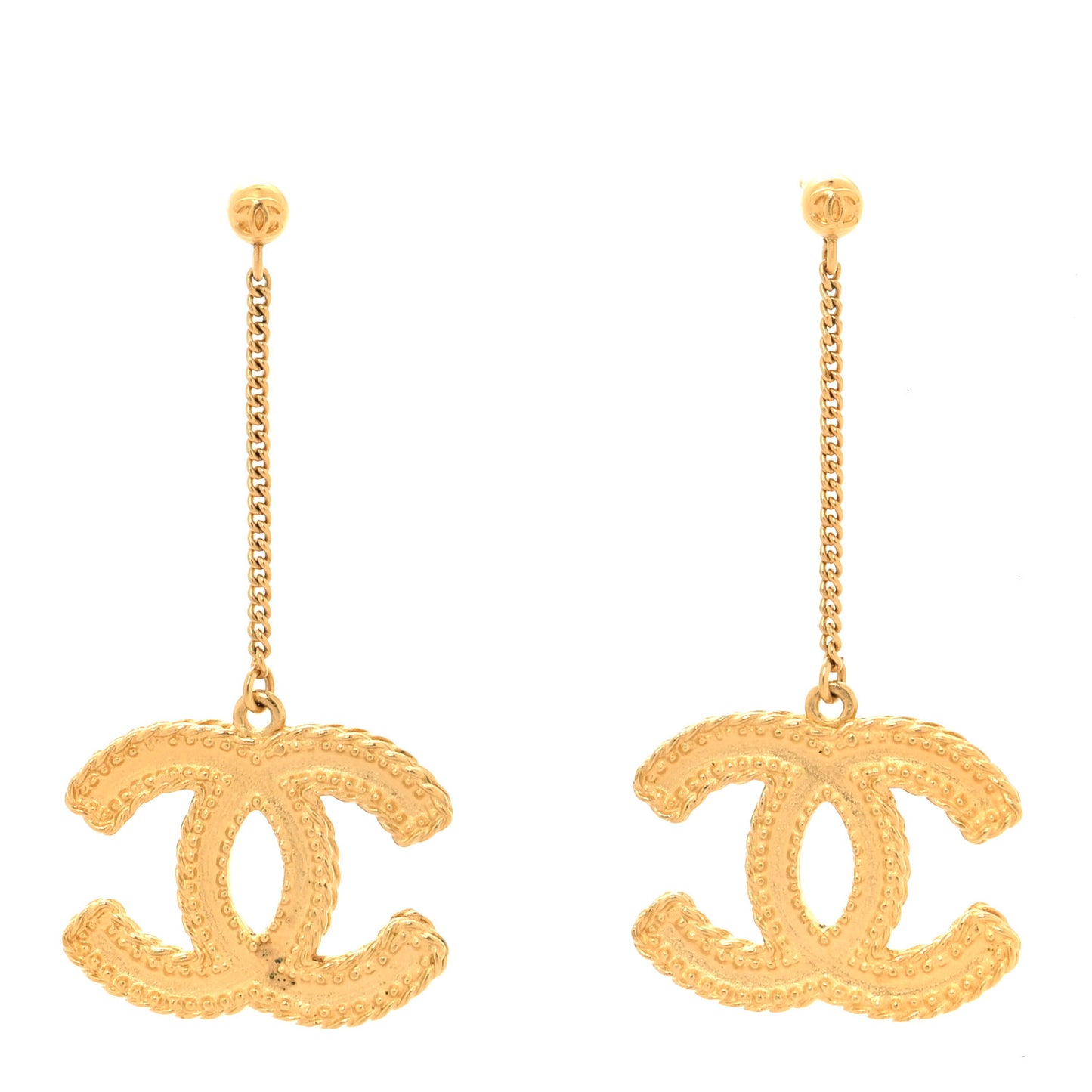 CC Drop Earrings Matte Gold