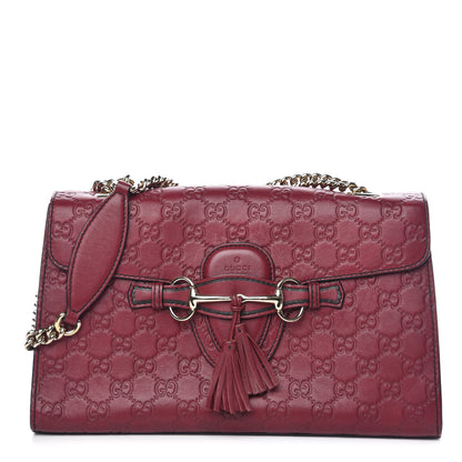 Gucci Soft Guccissima Medium Emily Chain Shoulder Bag Classic Ruby 1 of 10