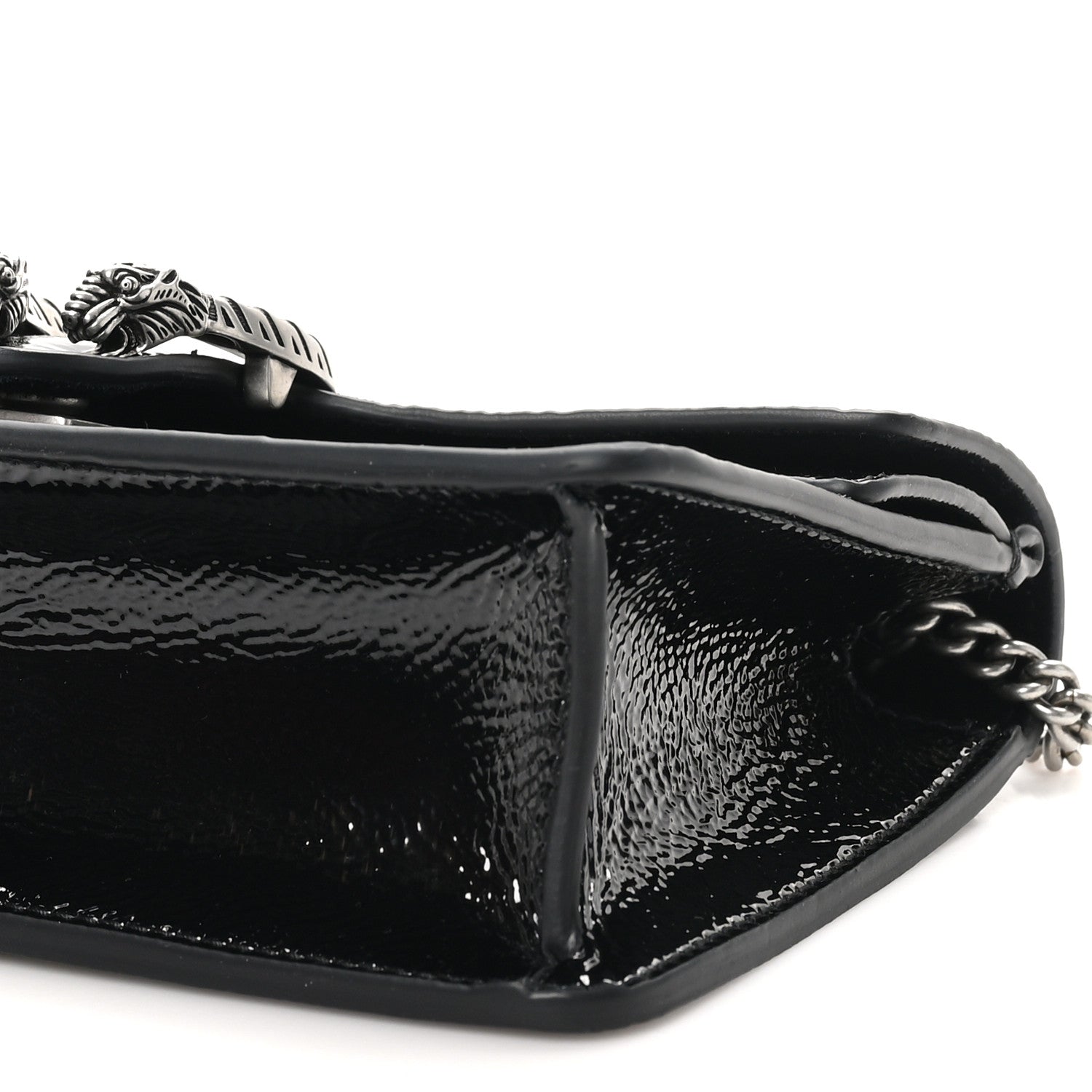 Gucci Crinkled Patent Mini Dionysus Shoulder Bag Black 9 of 10