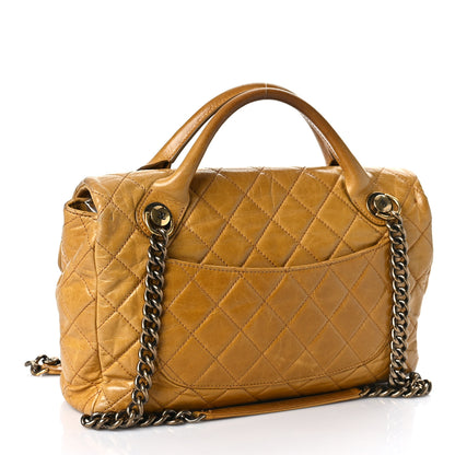 Chanel Glazed Calfskin Castle Rock Medium Flap Yellow 3 of 20