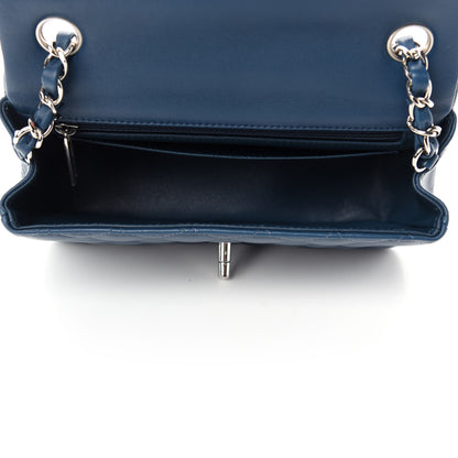 Chanel Lambskin Quilted Mini Rectangular Flap Dark Blue 5 of 11