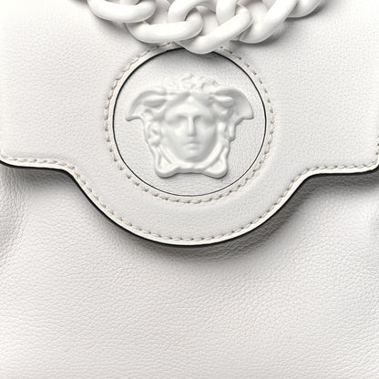 Versace Grained Calfskin Small La Medusa Top Handle Bag White 7 of 11