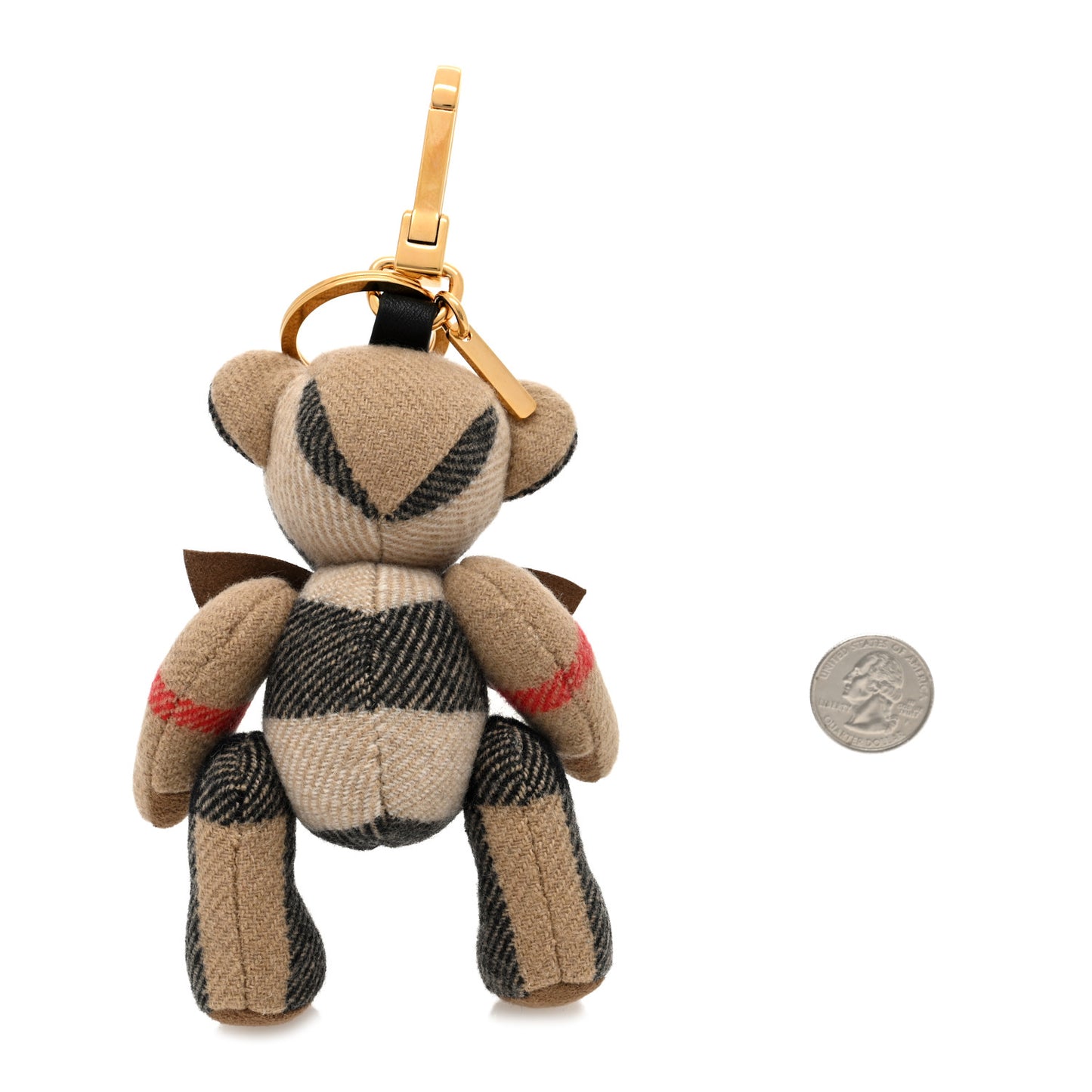 Cashmere Vintage Check Thomas Bear Bag Charm Camel