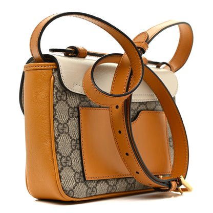 Gucci GG Supreme Monogram Calfskin Mini Padlock Flap Pocket Shoulder Bag Beige Mystic White Sun Oil 3 of 10