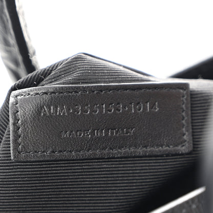 Saint Laurent Calfskin Crocodile Embossed Small Sac de Jour Black 8 of 14