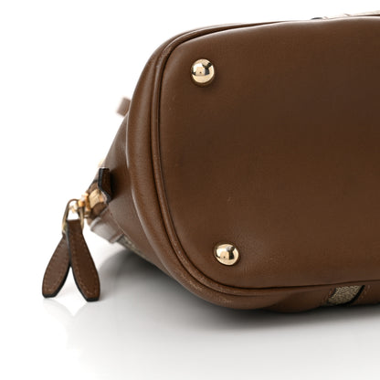 Gucci GG Supreme Monogram Margaux Calfskin Small Nice Top Handle Dome Bag Beige Ebony Acero 9 of 23