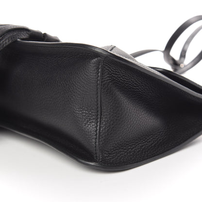 Gucci Pebbled Calfskin Medium Bamboo Daily Flap Shoulder Bag Black 6 of 10