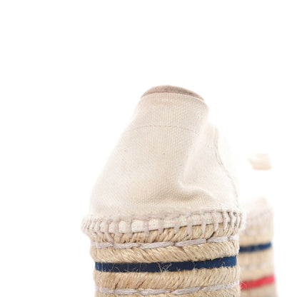 Gucci Canvas Logo Lace-Up Platform Espadrilles 36.5 Greggio Grege 11 of 15