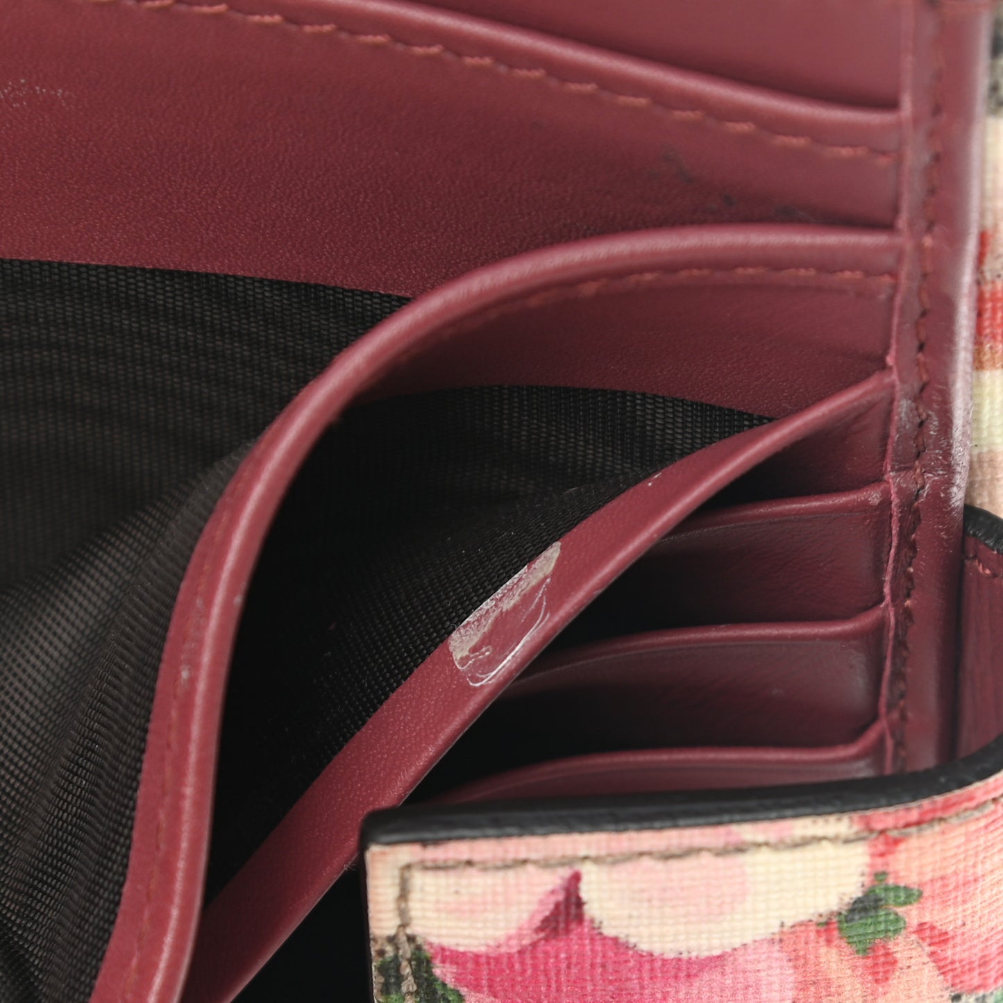 GG Supreme Monogram Blooms French Flap Wallet Beige Multicolor Dry Rose
