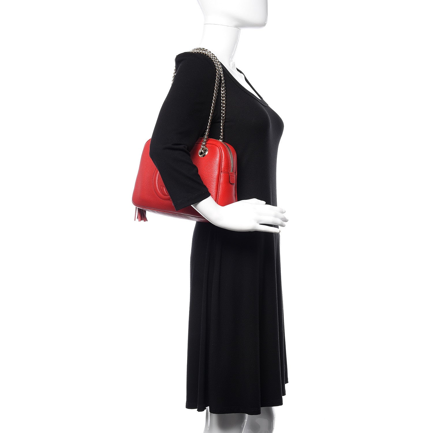 Gucci Pebbled Calfskin Small Soho Bowler Tabasco Red 2 of 9