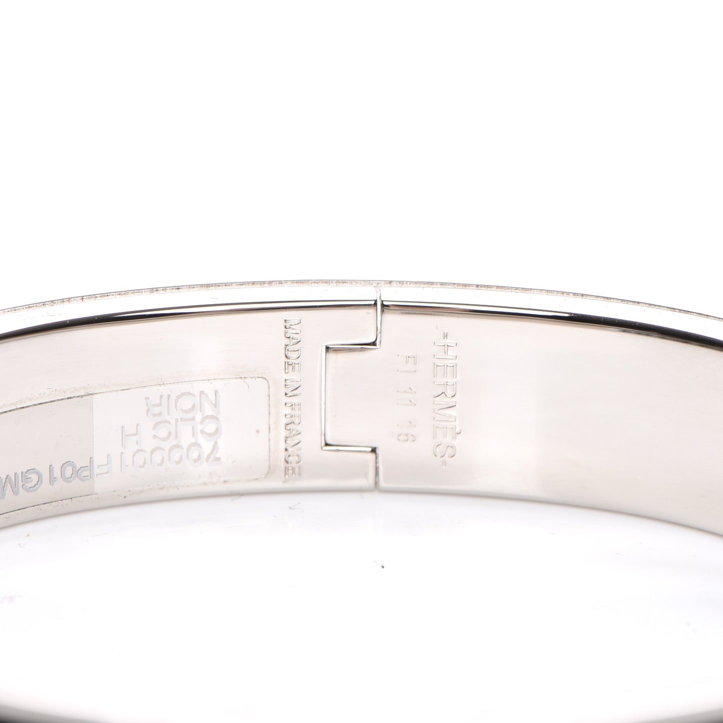 Enamel Narrow Clic Clac H Bracelet GM Black