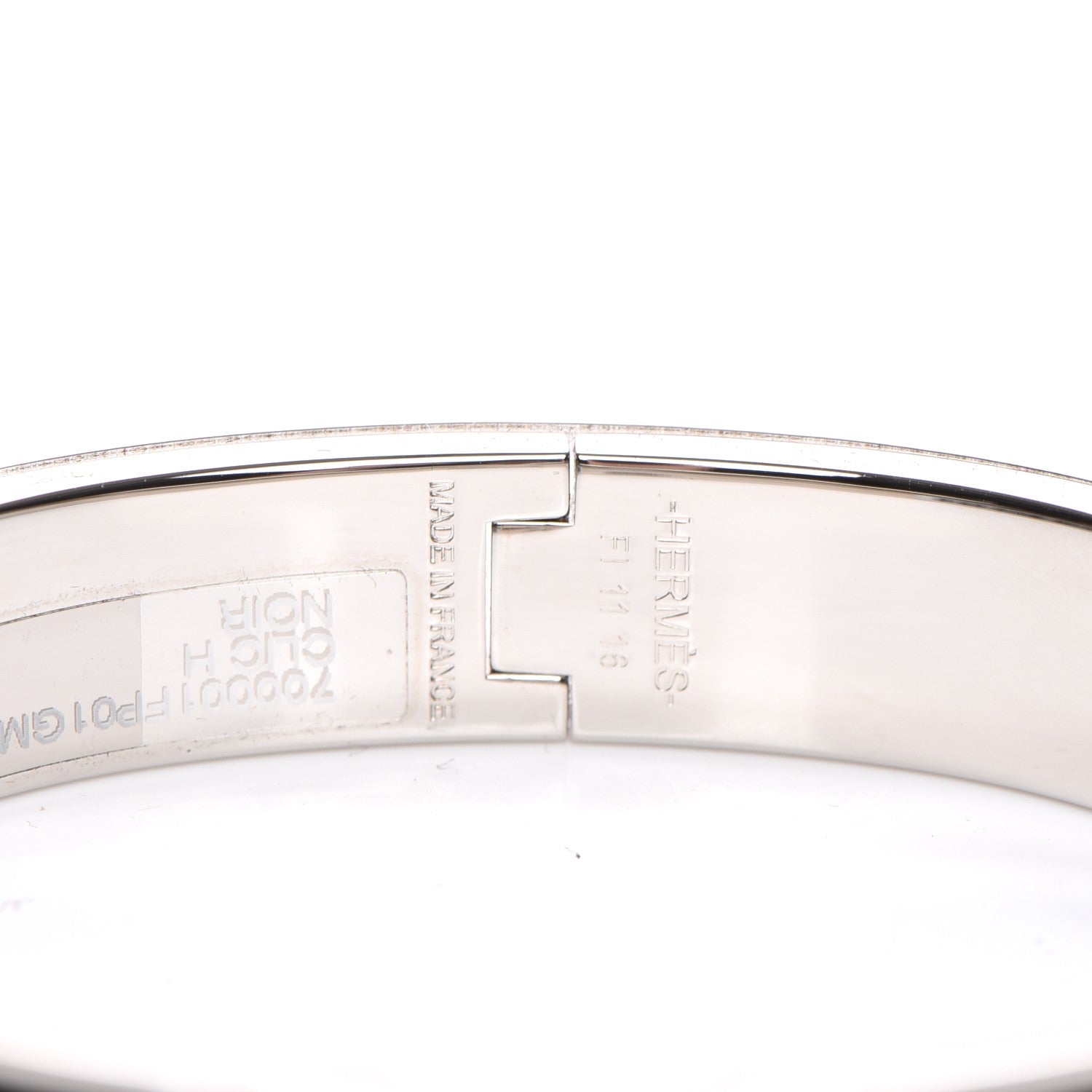 Hermes Enamel Narrow Clic Clac H Bracelet GM Black 4 of 5
