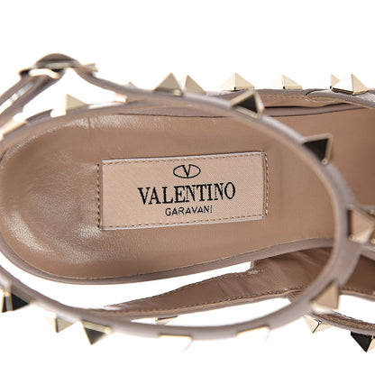 Valentino Garavani Patent Nappa Rockstud Ankle Strap 100mm Pumps 37 Poudre 7 of 8