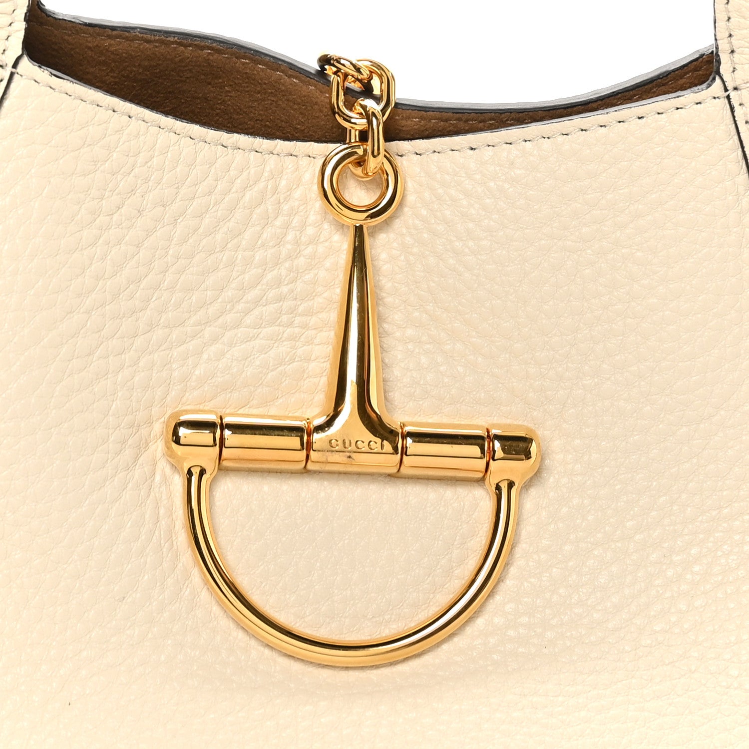 Gucci Grained Calfskin Softbit Medium Shoulder Bag White 1860356