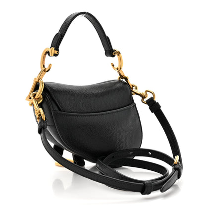 Christian Dior Goatskin Micro Saddle Bag Black 3 of 9