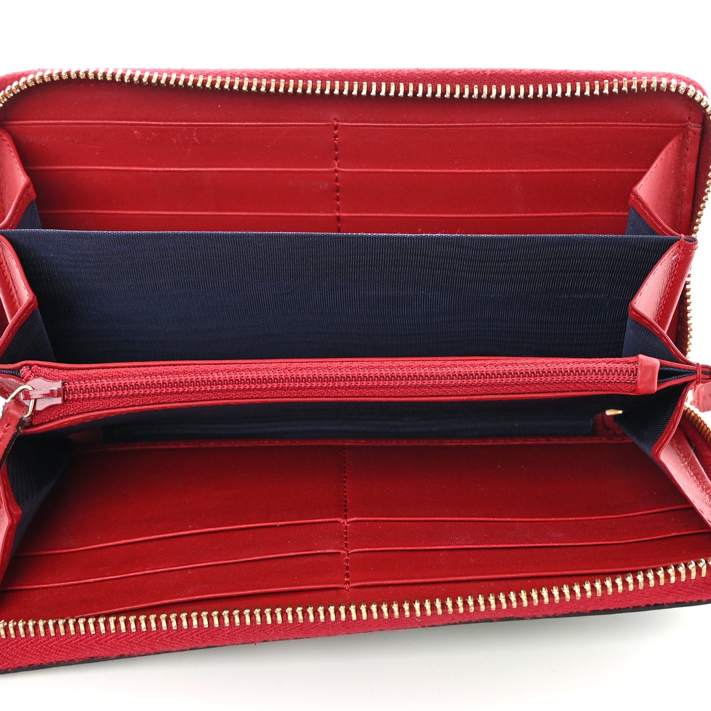 GG Supreme Monogram Blooms Zip Around Wallet Blue Red