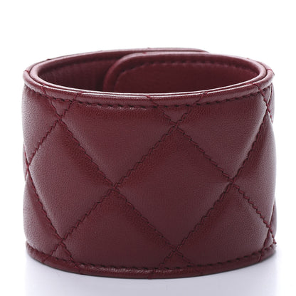 Chanel Quilted Lambskin CC Turnlock Cuff Bracelet Red 3 of 6