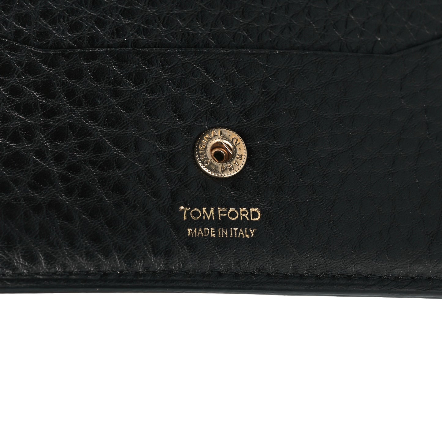 Grained Calfskin Zip Coin Purse Black