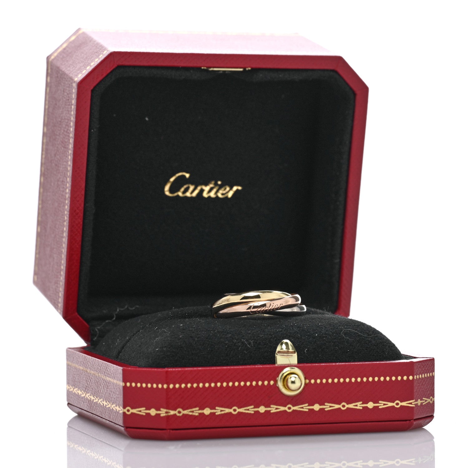 Cartier 18K Pink Yellow White Gold Small Trinity Ring 55 7.25 5 of 5