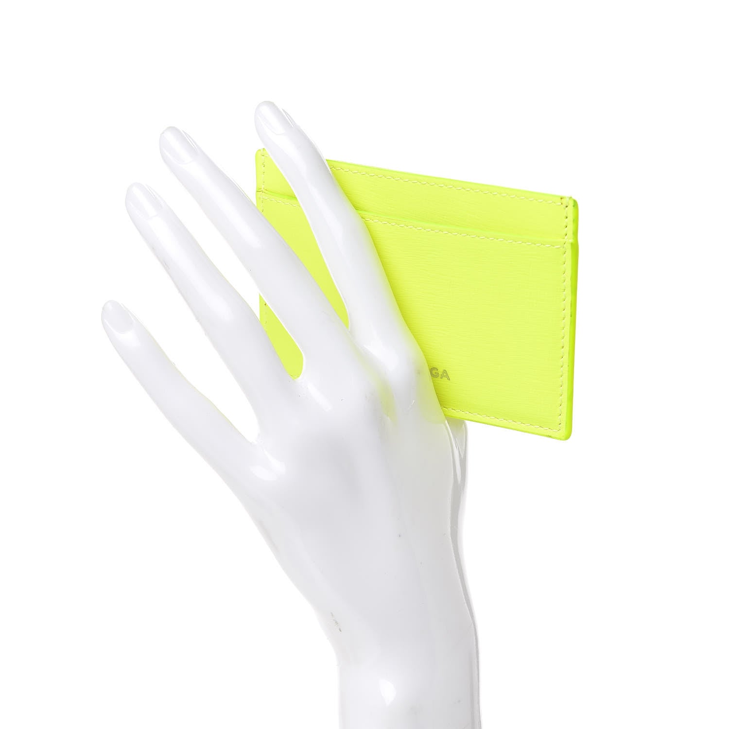 Balenciaga Textured Calfskin Everyday Multi Card Case Jaune Fluo 2 of 6