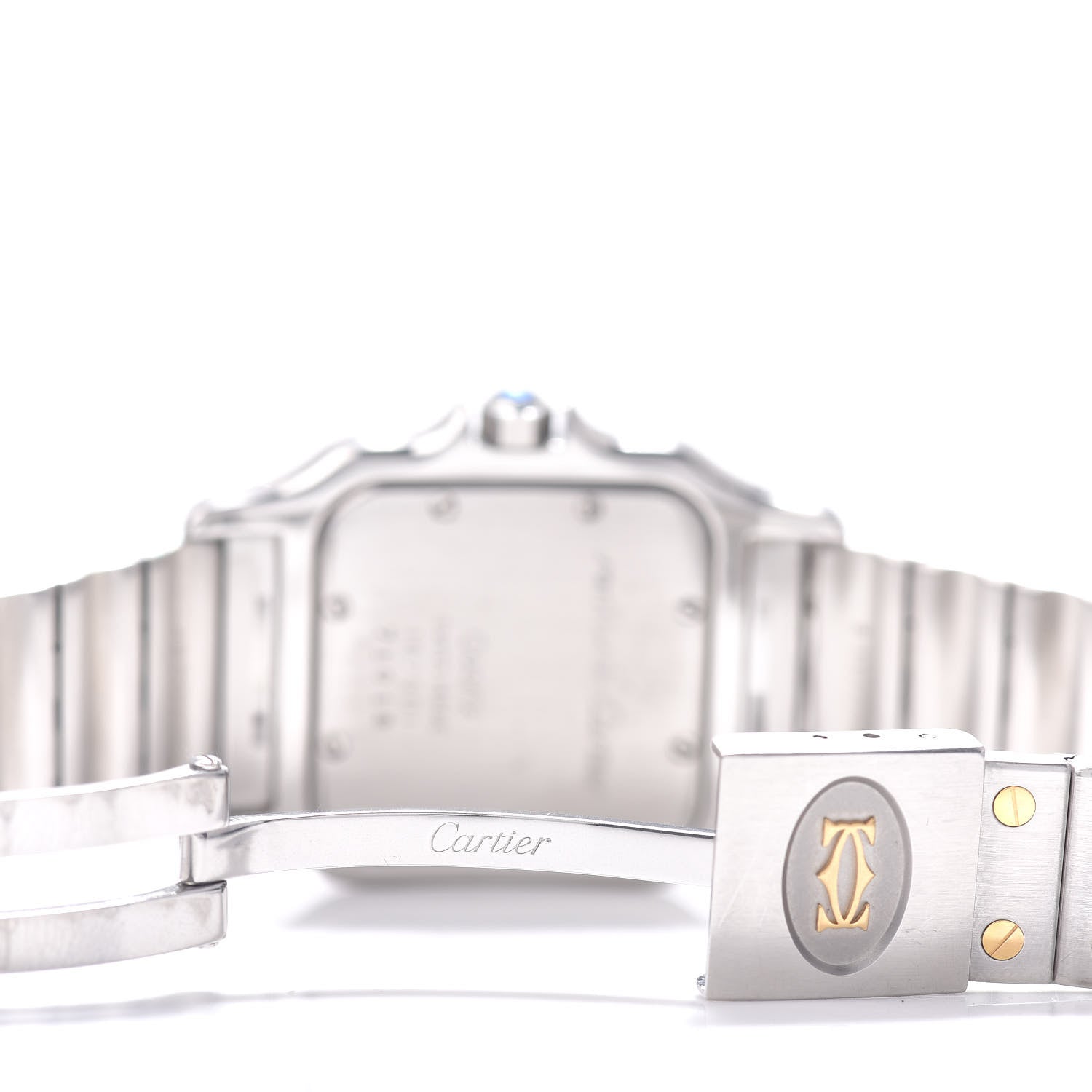 Cartier Stainless Steel 18K Yellow Gold 29mm Santos De Galbee Quartz Watch 5 of 5