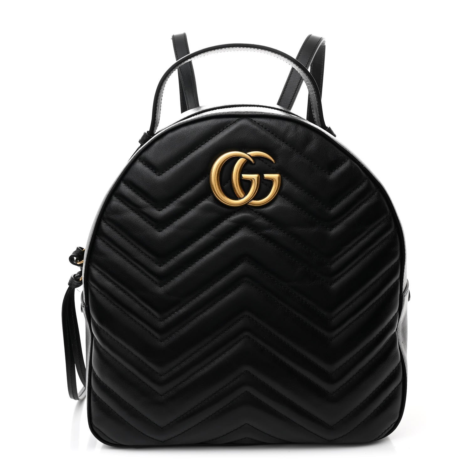 Gucci Calfskin Matelasse GG Marmont Dome Backpack Black 1 of 11