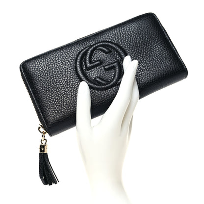 Gucci Pebbled Calfskin Soho Zip Around Wallet Black 2 of 8