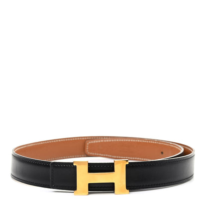 Hermes Box Epsom 24mm Mini Constance H Belt 70 Black Gold 1 of 5
