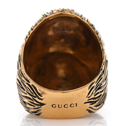 Gucci Metal Monkey Head Ring L Aged Gold 2 of 6