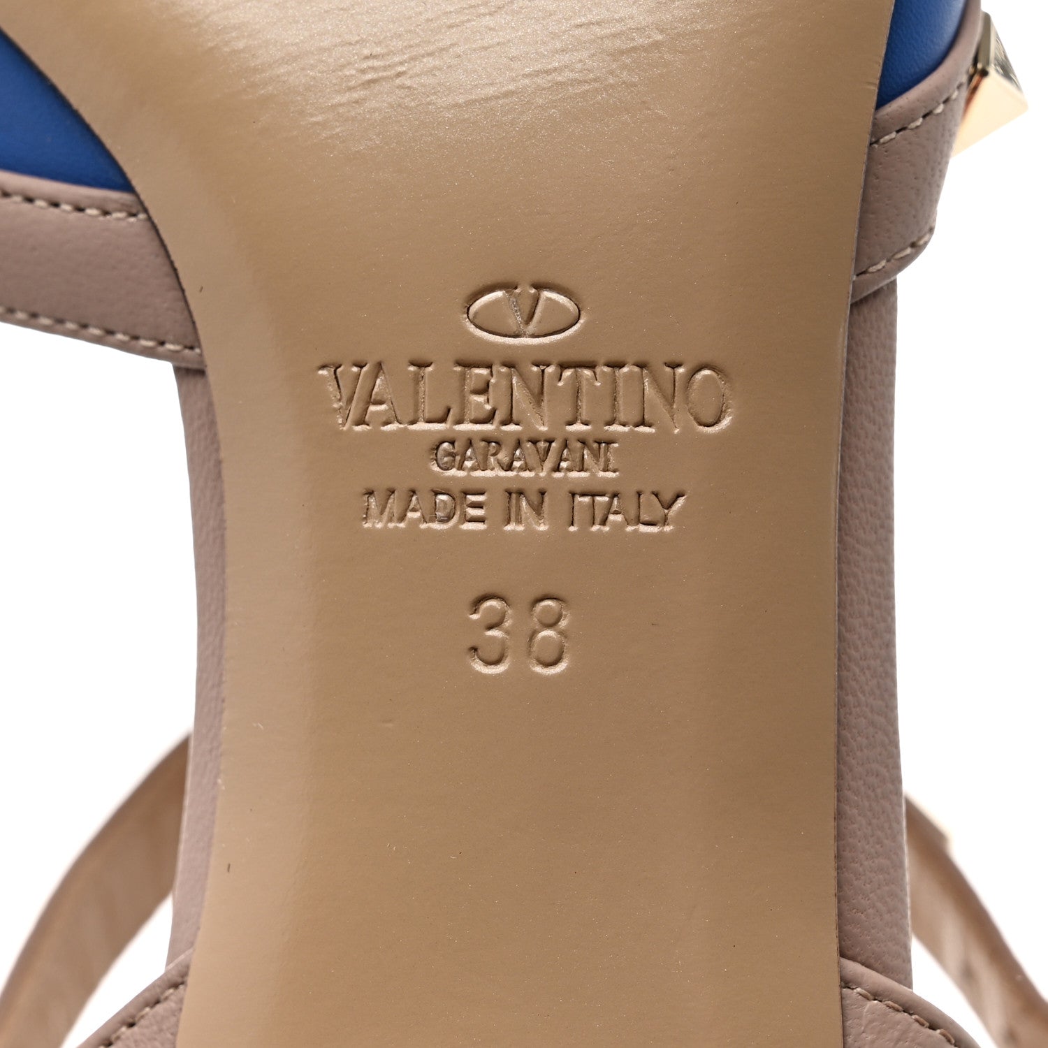 Valentino Garavani Calfskin Rockstud Ankle Strap 65mm Pumps 38 Light Sapphire Poudre 8 of 9