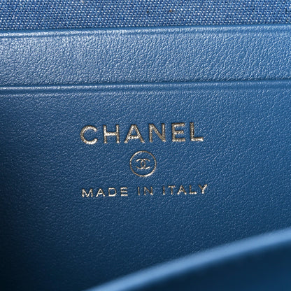 Chanel Denim Quilted CC Pearl Crush Camera Case Blue 6 of 10