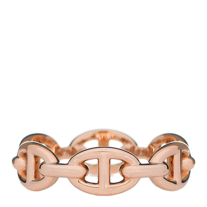 Hermes 18K Rose Gold PM Chaine D'Ancre Enchainee Ring 55 7.25 1 of 7