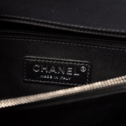 Chanel Caviar Chevron Quilted Medium Coco Handle Flap Dark Grey 8 of 12