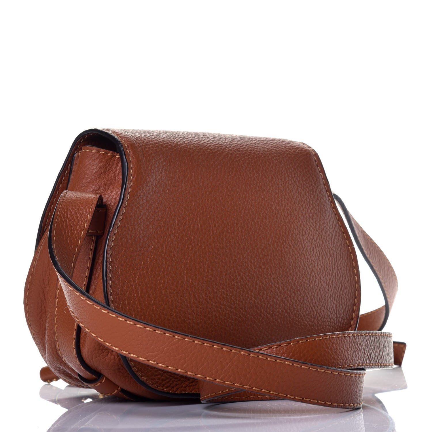 Chloe Calfskin Mini Marcie Round Crossbody Bag Caramel 3 of 8