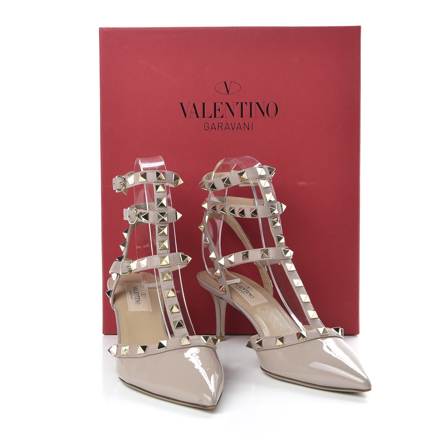 Valentino Garavani Patent Rockstud Ankle Strap 65mm Pumps 36 Poudre 9 of 9