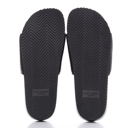 Saint Laurent Lambskin Joan Slide Sandals 37 Black 4 of 8