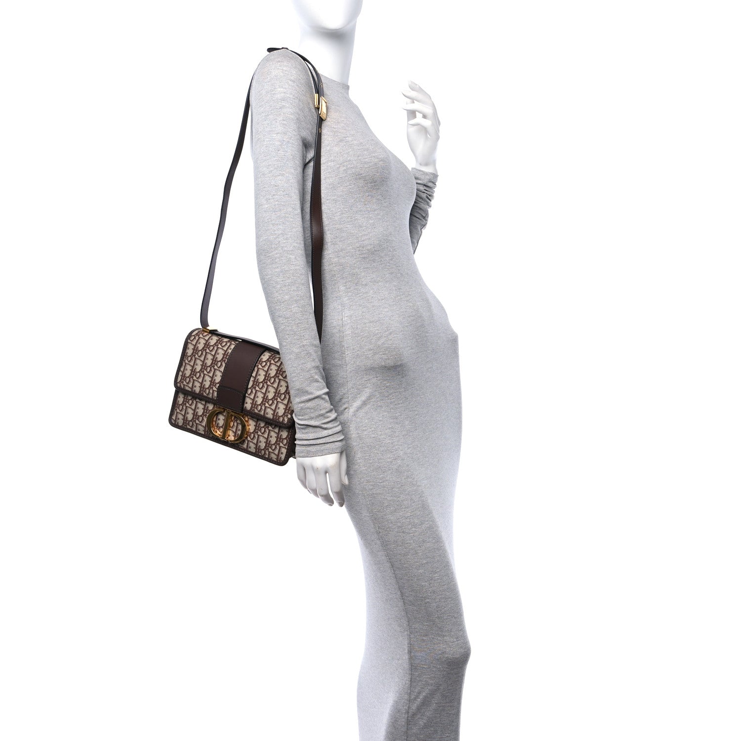 Christian Dior Oblique 30 Montaigne Flap Bag Brown 2 of 11