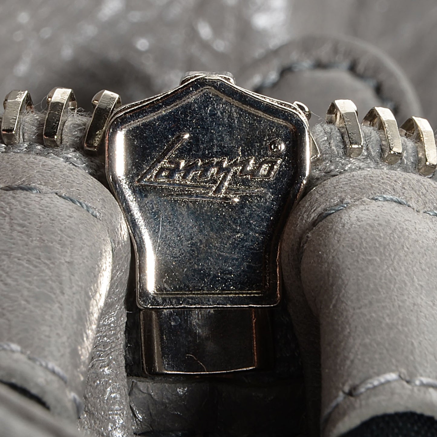Agneau Giant 12 Silver Hardware Work Gris Pyrite