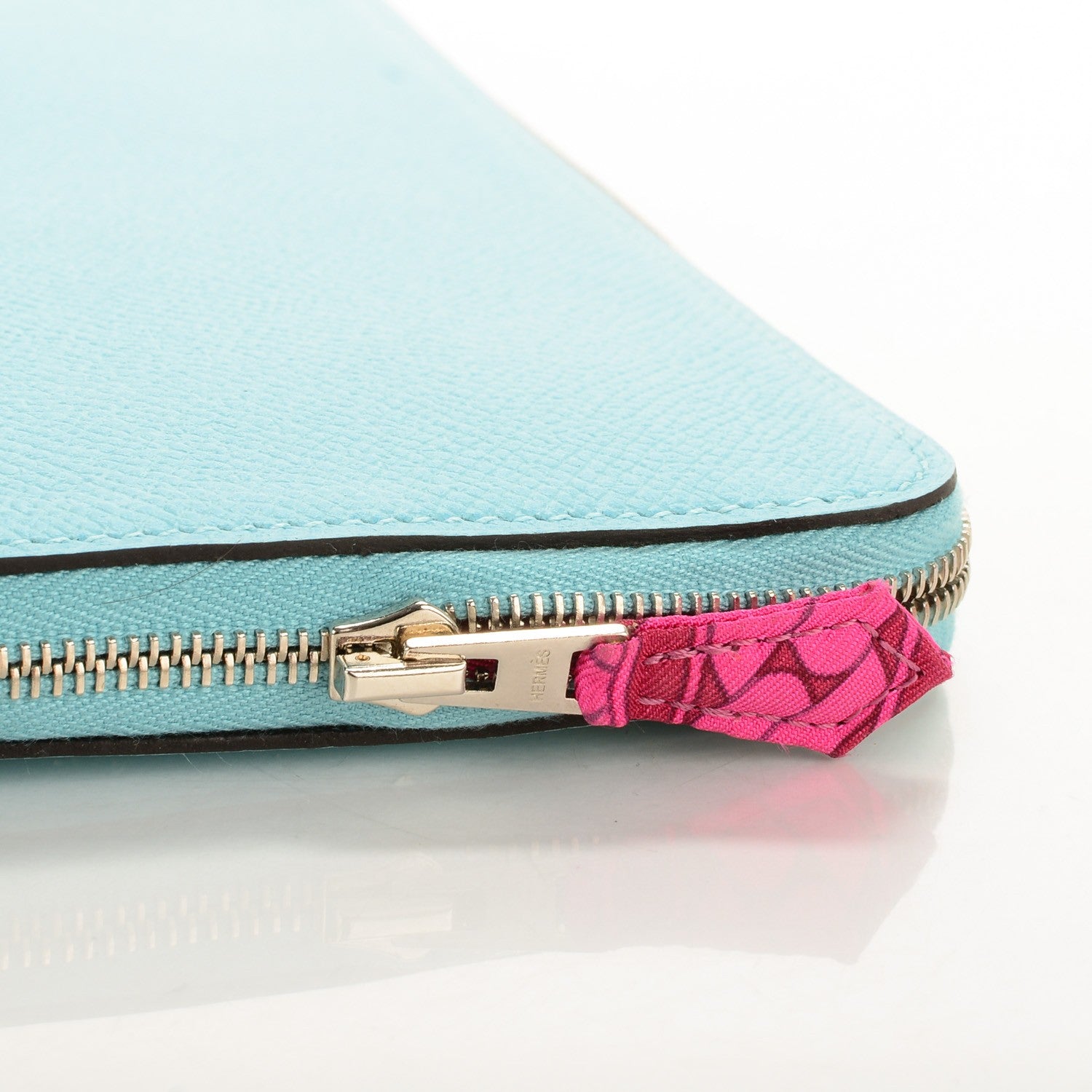 Hermes Epsom Silk'In Wallet Bleu Atoll Rose Tyrien 7 of 9