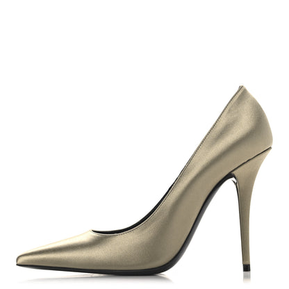 Saint Laurent Crepe Satin Instinct 110 Pumps  37.5 Beige 1 of 11