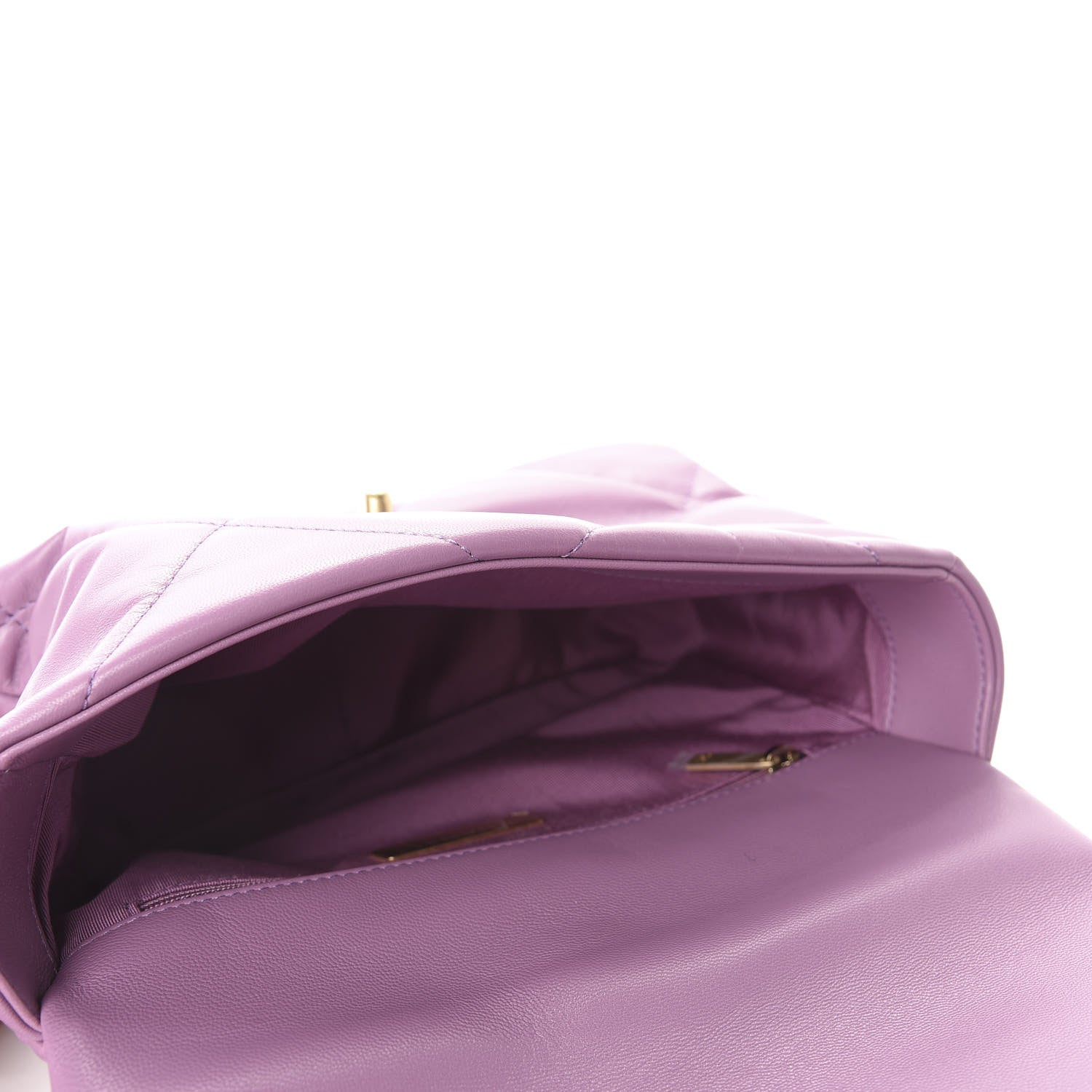 Chanel Goatskin Quilted Medium Chanel 19 Flap Violet Purple 5 of 10